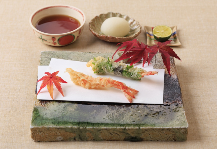 ▼【特選おまかせ】特撰天ぷら一式、かき揚げで天丼 または 天茶 または 天ばら等